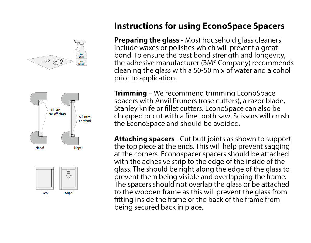 Econospace Poster Frame Spacer Instructions